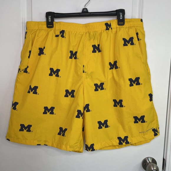 Columbia Other - Columbia PFG Maize Michigan Wolverines 6” Omni Shade Hybrid Swim Shorts Size XL